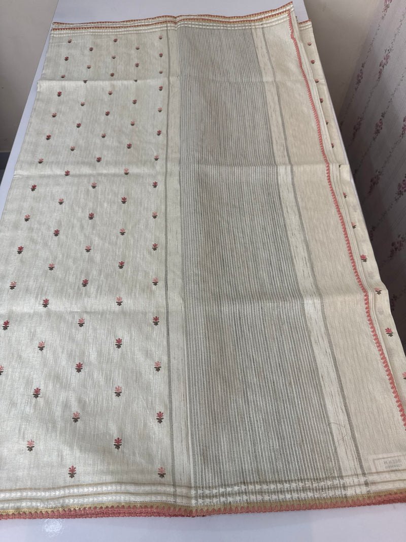 Blended soft tussar saree with thread work MTS9965