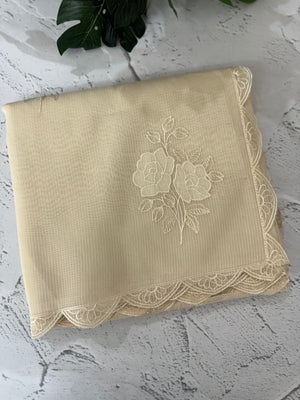 Kota Moonga checks Applique work saree  MSH278 Ivory