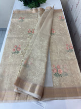 Tissue Silk embriodery saree MS49892
