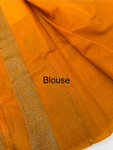 Semi banarasi saree with zari buttas - MBS6754 Turmeric Yellow