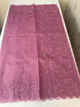 Viscose Organza saree with applique work-MSH103 OnionPink