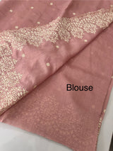 Soft Chanderi saree with embroidery borders- MCK77 PeachPink