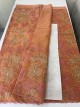 Soft Organza saree with thread work - MSH910 Peach