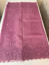 Viscose Organza saree with applique work-MSH103 OnionPink