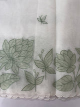 Tissue mix soft silk saree with applique work MTSS5432 White to DuskyGreen