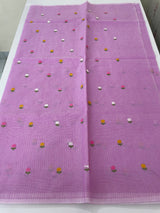 Kota checks saree with embroidery MS7680 Lavender