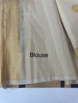 Tissue mix Soft silk saree with zari weaving MS8146 - Purple polka dots
