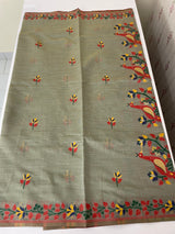 Jamdani silk Cotton Saree with peacock motifs  MSJ788 (4)
