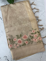 Tissue silk saree with embroidery MSH235