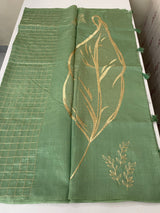 Tussar finish soft silk saree with thread work MTS955