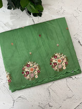 Blended tussar silk saree with embroidery- MS1072