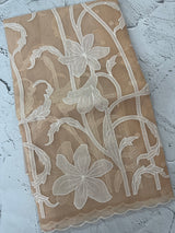 Semi organza saree with appliqué work - MSH906 PastelPeach