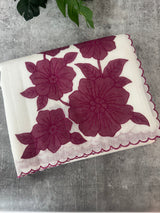 NetKota Applique work saree  MSH138- Dark Berry