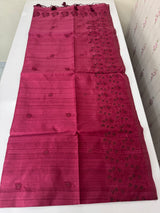Cutwork Blended matka Tussar silk saree with embroidery MS4899