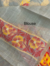 Jamdani silk Cotton Saree with thread work  MSJ790