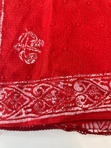 Phulkari Kota embroidery saree - MCBV67 RED