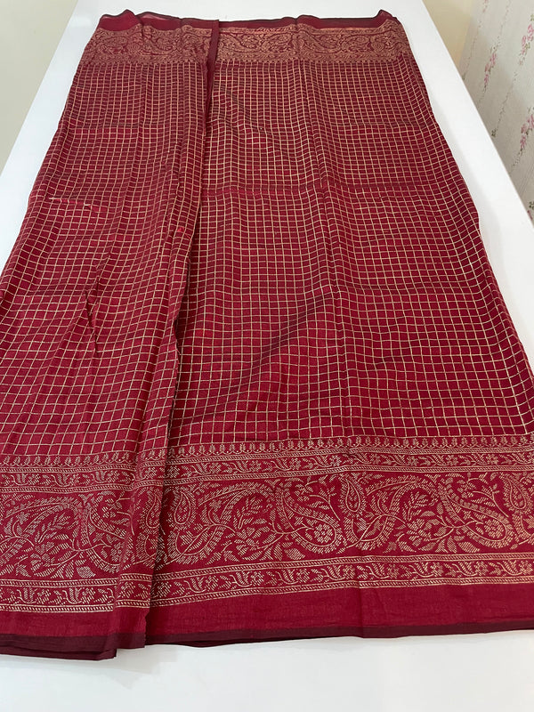 Chiffon saree with foil prints - MS7611