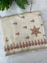 Blended semi tussar silk saree with embroidery MSJ679(4)