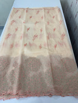 Premium Organza saree with tissue appliqué work - MMG123