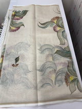 Handpainted Chanderi tissue silk saree MS78944 - Cream