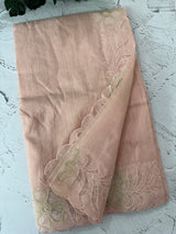 Khadi supernet applique work saree  MSH167 PastelPeach