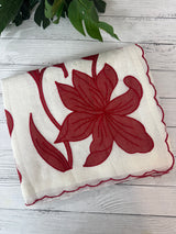 NetKota Applique work saree  MSH143- Red and white