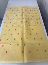Kota checks saree with embroidery MS7680 Yellow