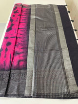 Tie & Dye semi silk sarees  MSS9876