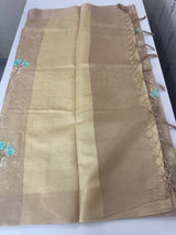 Tissue silk saree with embroidery MSH236