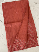 Semi tussar saree with cutwork MSHK566