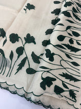 Tissue cotton applique work saree MS6743(2) BottleGreen