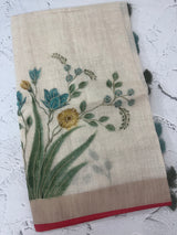 Tissue linen saree with blouse MS14462(2)