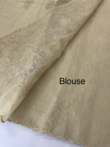 Tissue Silk applique work saree MSH120 Ivory