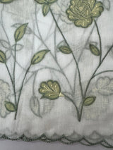 Mul cotton applique work saree with scalloped borders MSH166