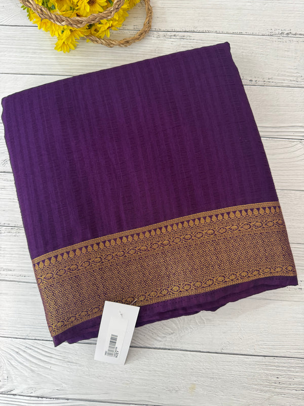Crepe Banarasi viscose Georgette saree with brocade blouse MS953211- Purple