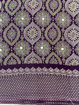 Semi modal silk saree with mirror work - MMB501 Purple