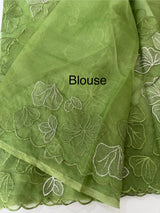 Soft Organza saree with silver zari & thread work - MSH910 Green