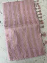 Fancy Chanderi silk saree with blouse MFC218 PastelOnionPink