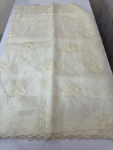 Tissue Organza saree with embroidery - MSH5509 Offwhite