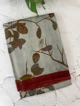 Pure printed tussar silk saree with blouse- MTSB7