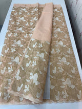Jute Linen saree with thread work MSH206 - Peach