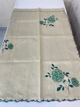 Semi tussar appliqué work saree MTS6589