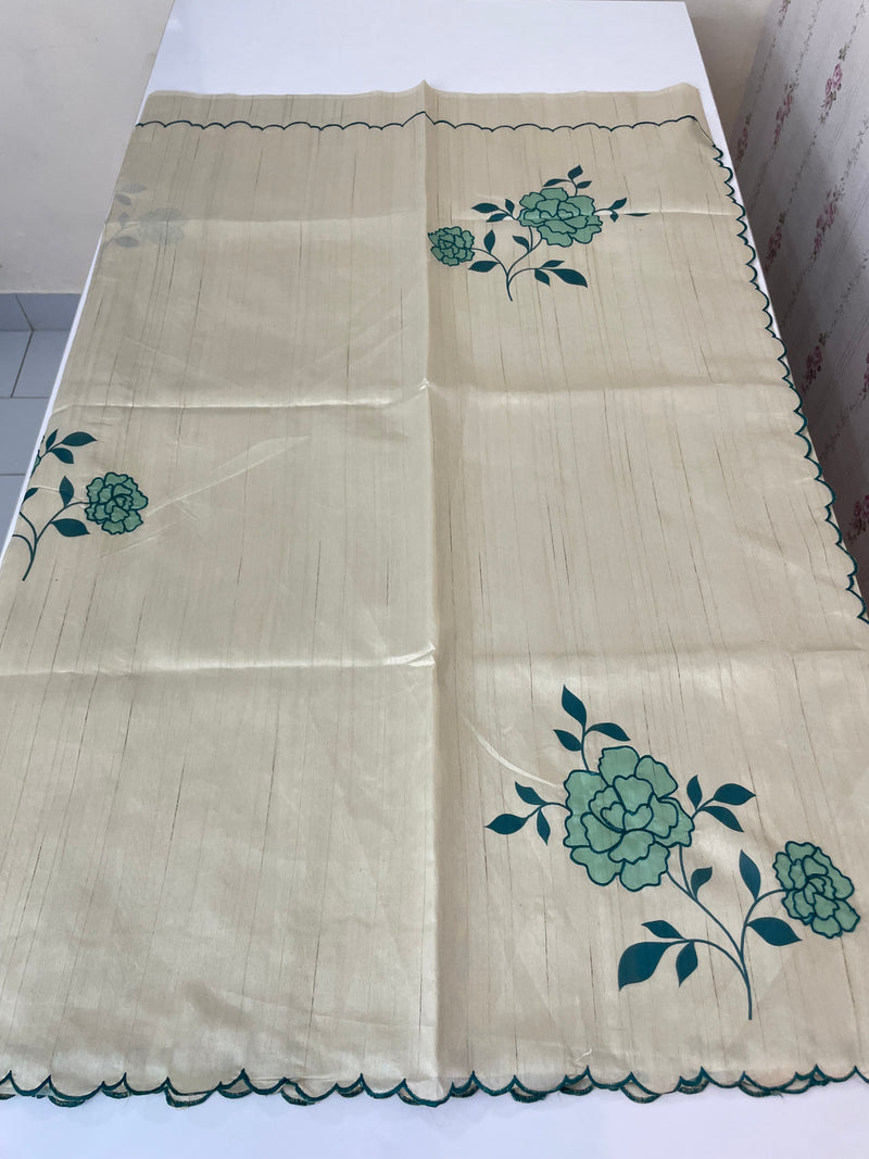 Semi tussar appliqué work saree MTS6589