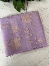 Viscose organza saree with applqiue work - MSH238 Lavender