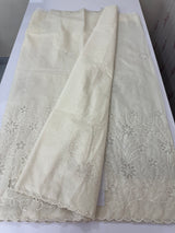 Mul chanderi applique work saree MSH183- OffWhite