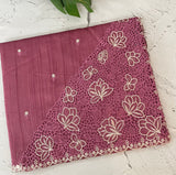 Cutwork Semi tussar saree MTSS674 DarkOnion