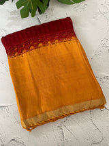 Chiffon georgette saree with crochet work - MS7633