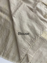 Fancy Chanderi silk saree with blouse MFC218 Taupe