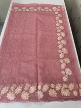 Soft Organza saree with thread work and tissue applique borders - MCW605