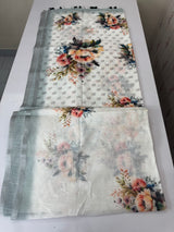 Digital printed & embroidered semi Linen Saree MLS616